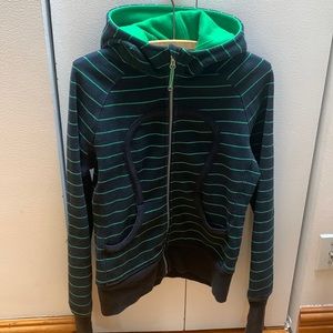 Lululemon scuba green and navy hoodie size 8